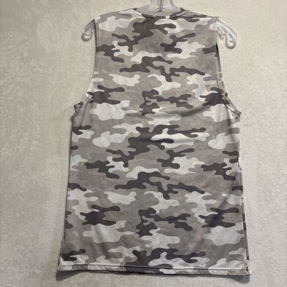 Gymshark Arrival Sleeveless T Shirt Men's Small Gray Camo Muscle Fitness Gym - Picture 7 of 16